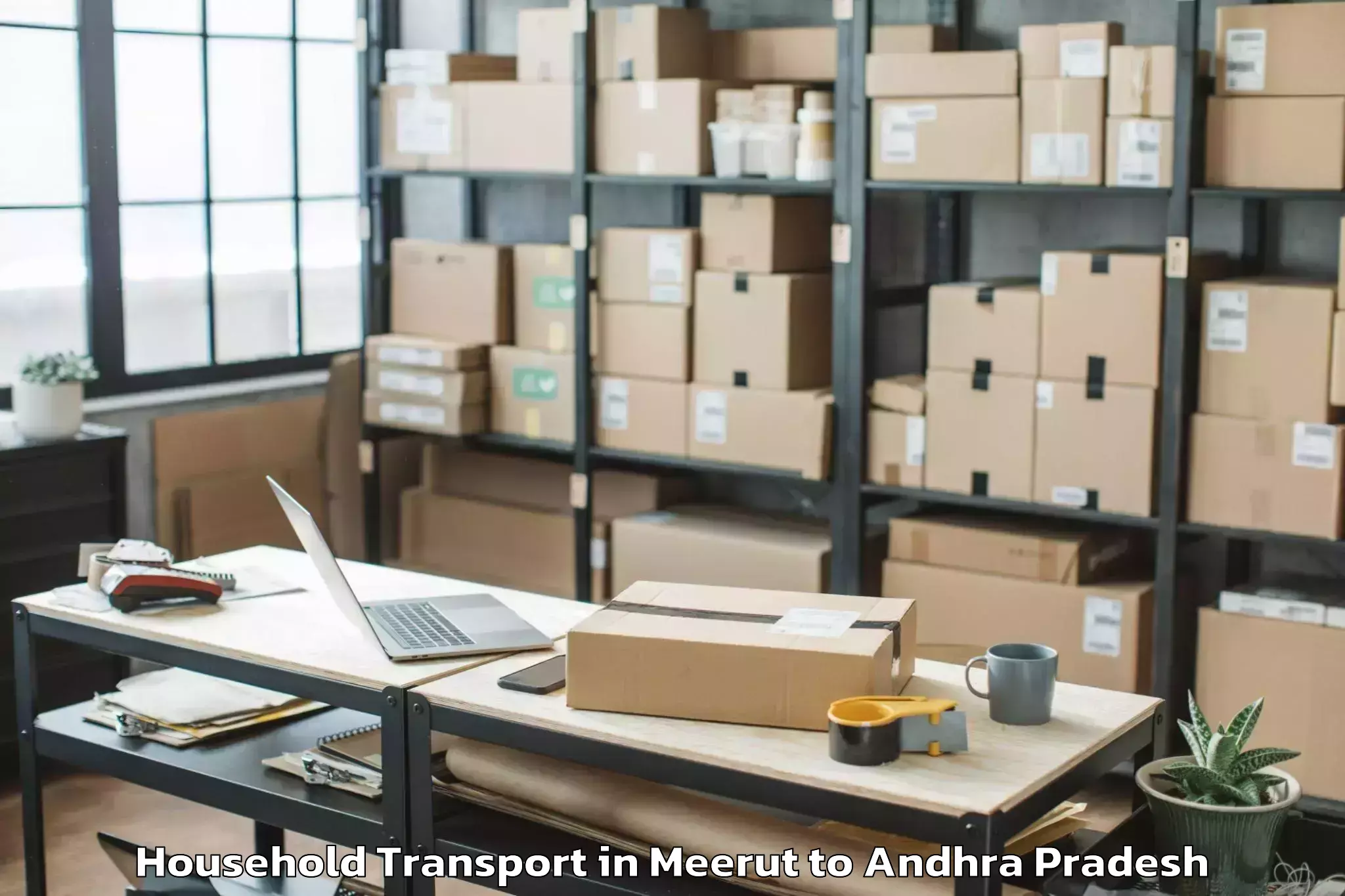 Book Meerut to Kakumanu Household Transport